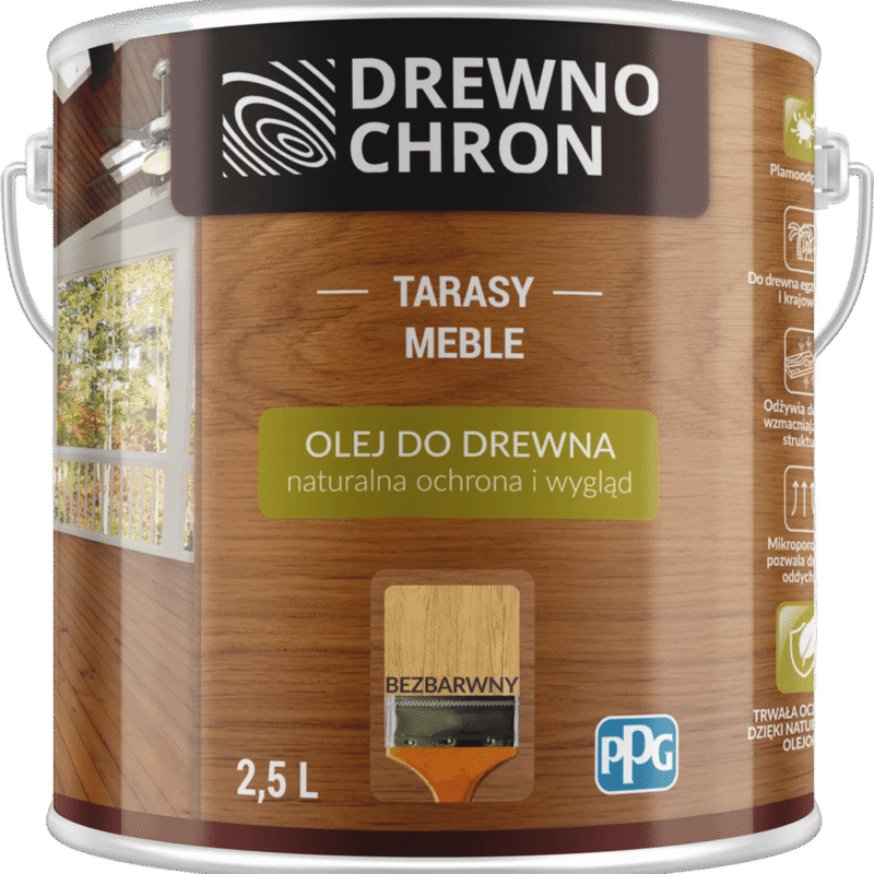 Drewnochron bezbarwny 2,5l to doskonaly wybor kup max pl tarasy meble olej do drewna bez tla naturalna ochrona i wyglad