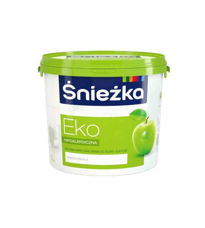 SNIEZKA EKO 5 L FARBA eko hipoalergiczna matowa akrylowa farba do scian i sufitow znieznobiala kup max pl bez tła