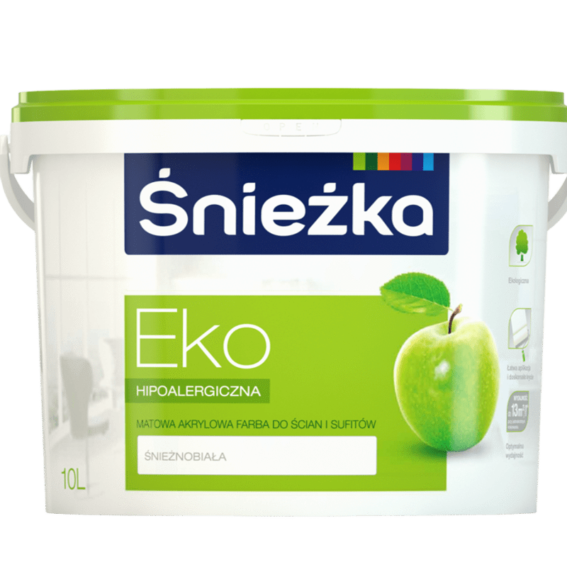 Sniezka eko 10 l farba został zaprojektowany z myślą o efektywności i estetyce
