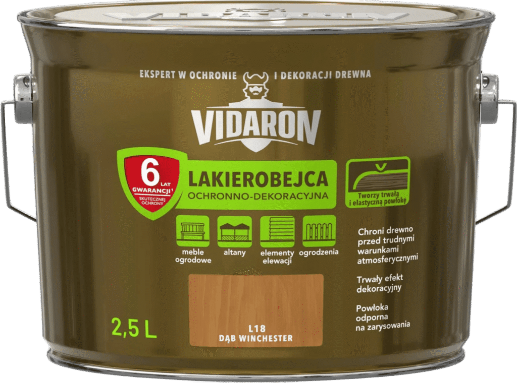 VIDARON LAKIEROBEJCA 2,5 L lakierobejca ochronno kup max pl altany ogorzenia meble ogrodowe bez tla