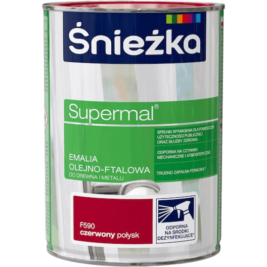 Śnieżka Supermal czerwony , czyli emalia olejno-ftalowa to bardzo praktyczny produkt kupmax.pl