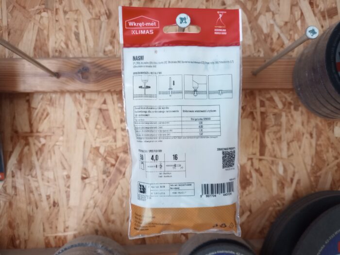 4x16element złączny do połączeń nierozłącznych. rodzaj łącznika, który po zamontowaniu tworzy trwałe, nierozbieralne połączenie